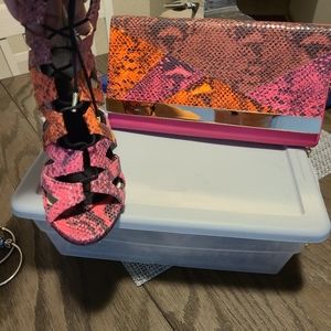 Aldo sandal **Used** with matching clutch